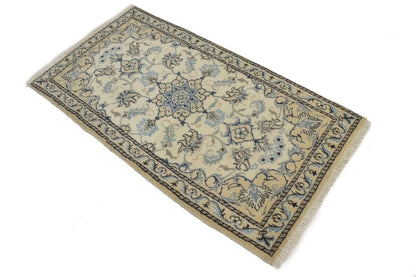 Handmade Nain Oriental Rug Classic Floral Design