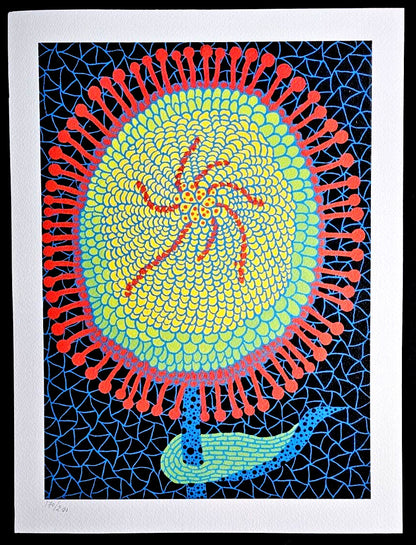 Yayoi Kusama, Lithograph Mori Art Museum Coa Numbered Certified