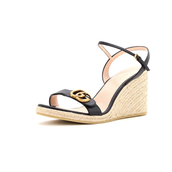 Gucci Women'S Aitana Wedge Espadrilles Leather