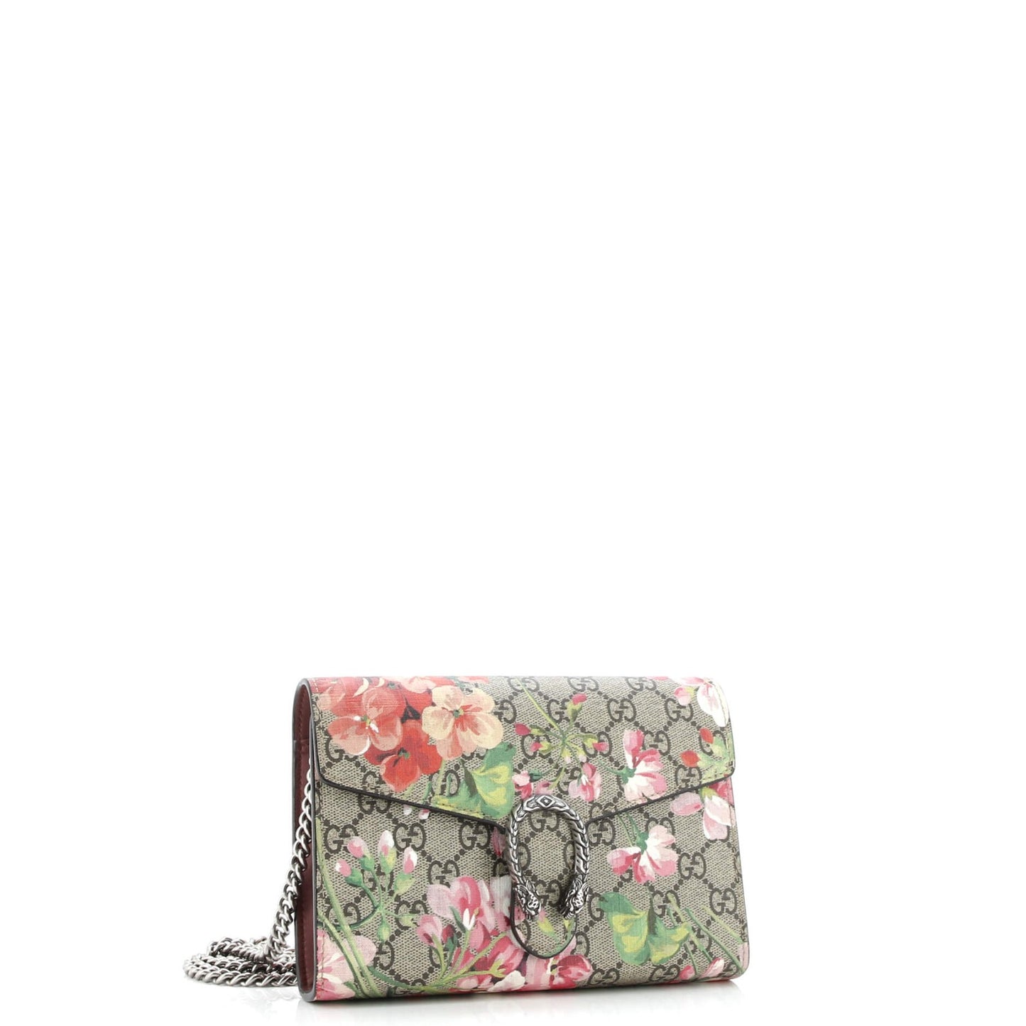 Gucci Dionysus Chain Wallet Blooms Print Gg Coated Canvas Small