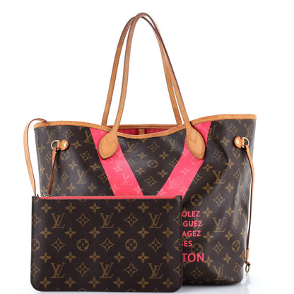 Louis Vuitton Neverfull Nm Tote Limited Edition Cities V Monogram Canvas Mm