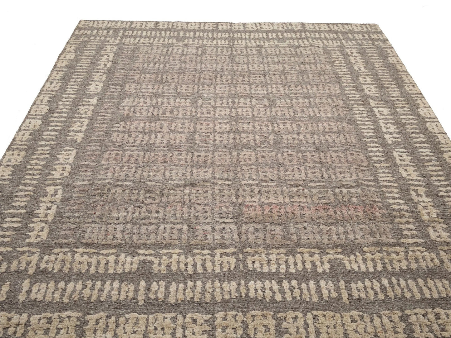Modern Brown Bordered Design High-Low Relief
