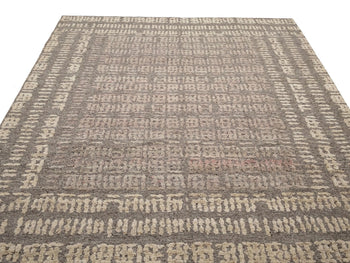 Modern Brown Bordered Design High-Low Relief