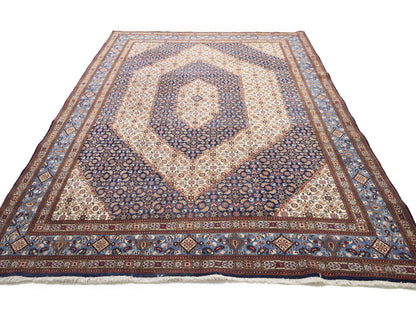 Cream Vintage Oriental Rug Traditional Classic
