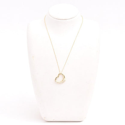 Tiffany & Co. Open Heart Pav Diamond Pendant Necklace 750Yg