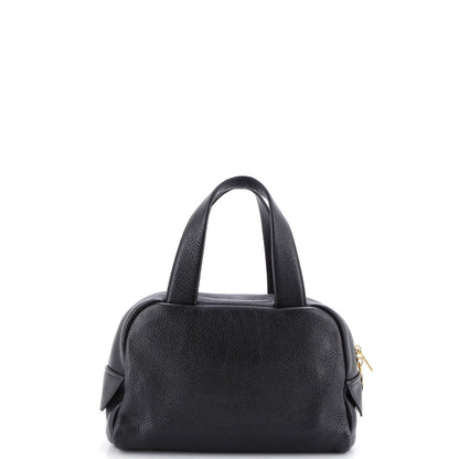 Prada Logo Bowler Bag Perforated Leather Medium