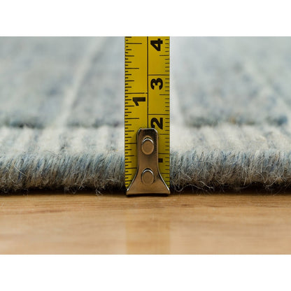 10'X13'9" Mercury Blue Loomed Knotted Wool Modern Box Design Oriental Rug