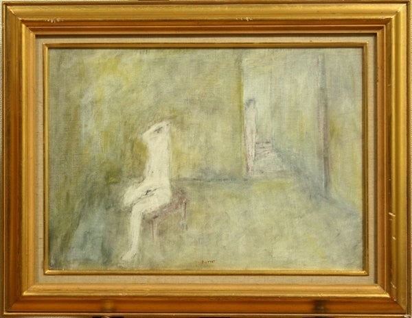 Nicole Bottet (French) Original Oil Painting "No.19" P8, Galerie Nichido Exhibit