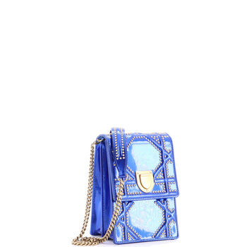 Christian Dior Diorama Vertical Clutch On Chain Studded Patent