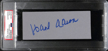 Hank Aaron Hof Signed/Autographed 6X2.5 Cut Card
