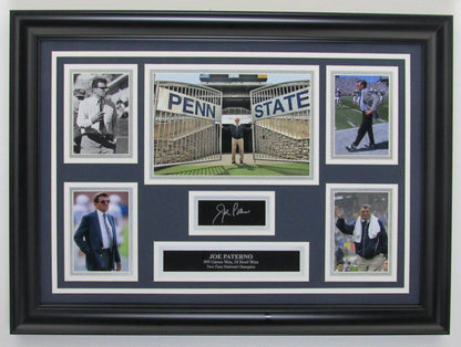 Joe Paterno Psu Framed Tribute W/Laser Engraved