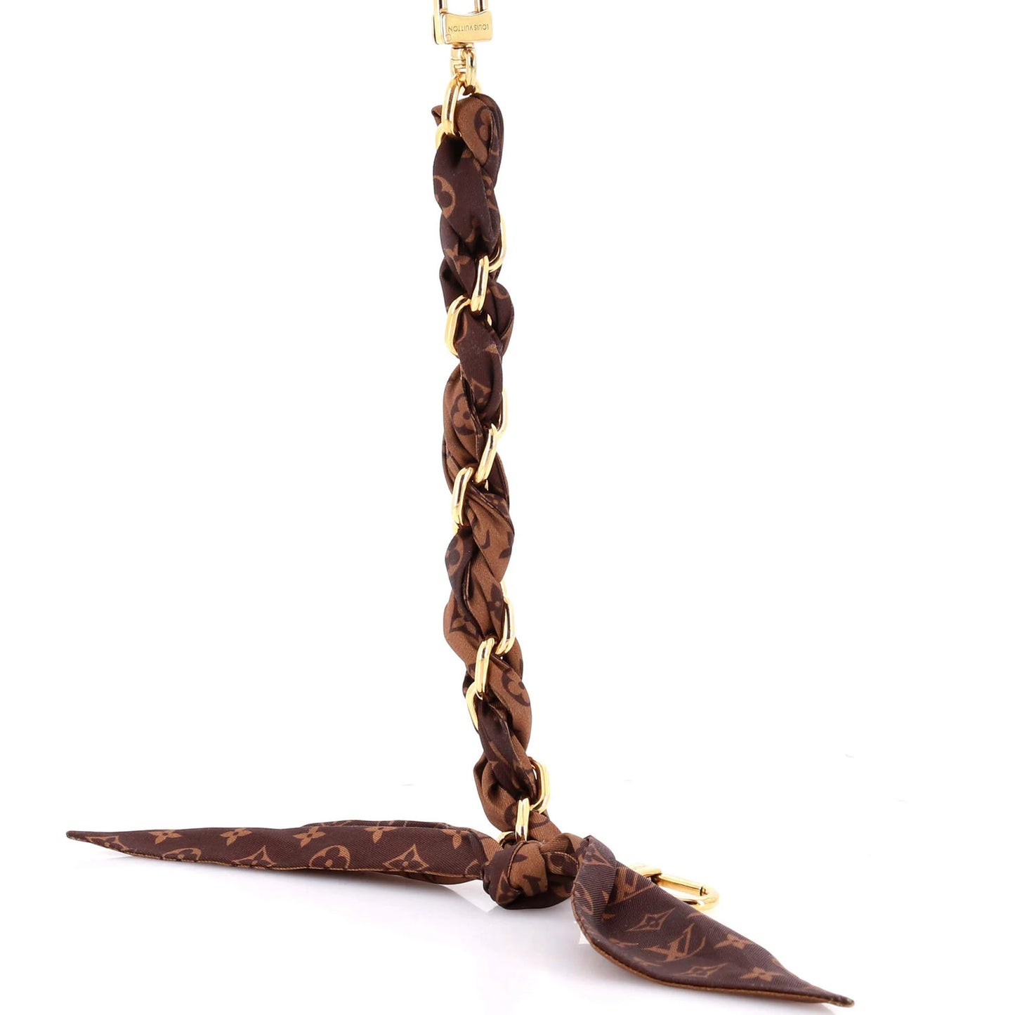 Louis Vuitton Chain Foulard Bag Charm Metal And Monogram Silk