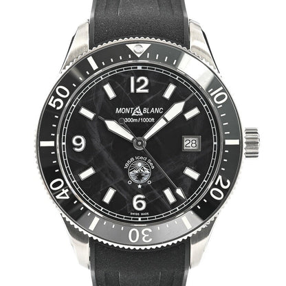 Montblanc Ice Sea Automatic Date Mb129372 Black Men'S Used Watch #61016