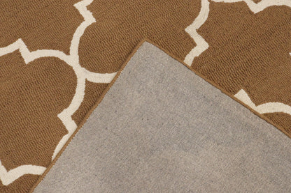Caramel Brown Trellis Design 5X8 Hand-Tufted