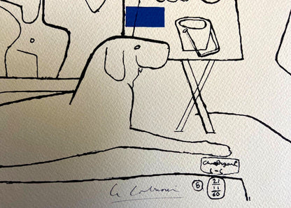 Le Corbusier Lithograph Coa Hand Numbered Signed Op Josef Albers
