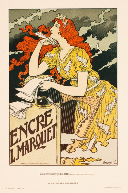 Grasset  Encre Marquet  Original 1896 Chaix Lithograph  Les Affiches Illustr