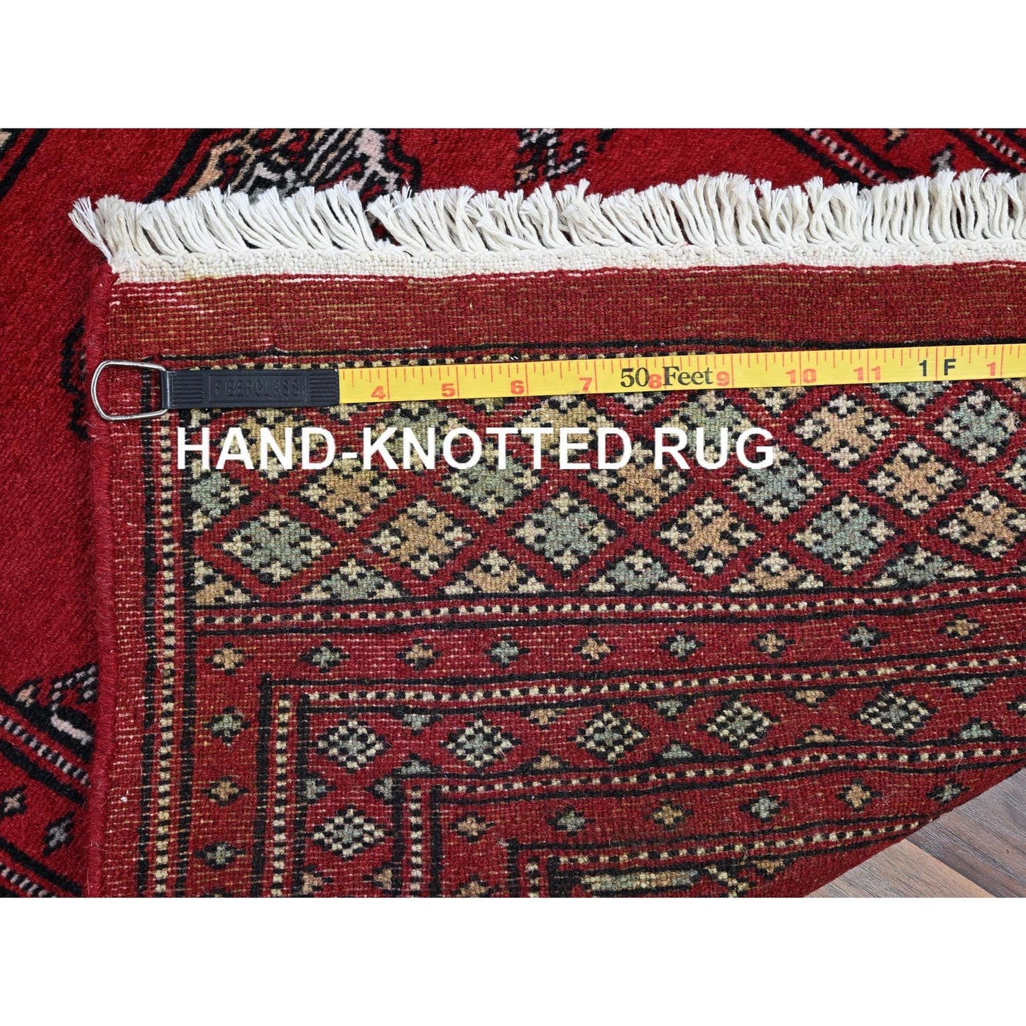 2'2"X5'8" Red Princess Bokara Medallions Hand Knotted Soft Wool Runner Rug