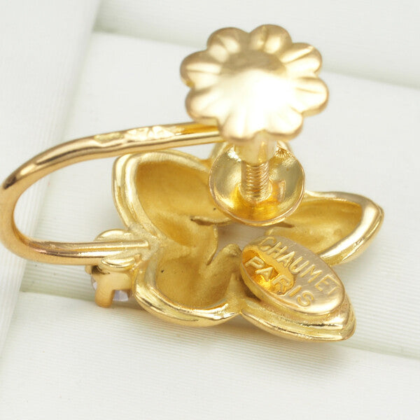 Chaumet Earrings Diamond Flower 18K 750 Yellow