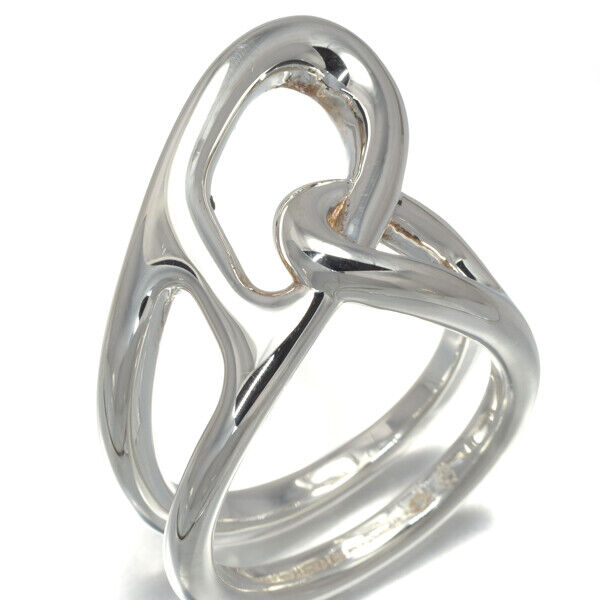 Hermes Ring Chaine D'Ancre Punk Eu55 925 Sterling