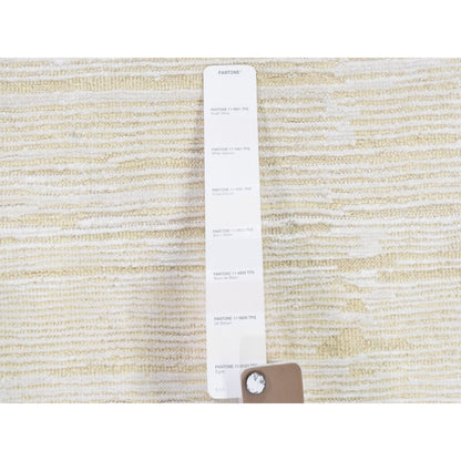 3'1"X5'1" Silk With Textured Wool Tone On Tone Striae Design Handmade Rug
