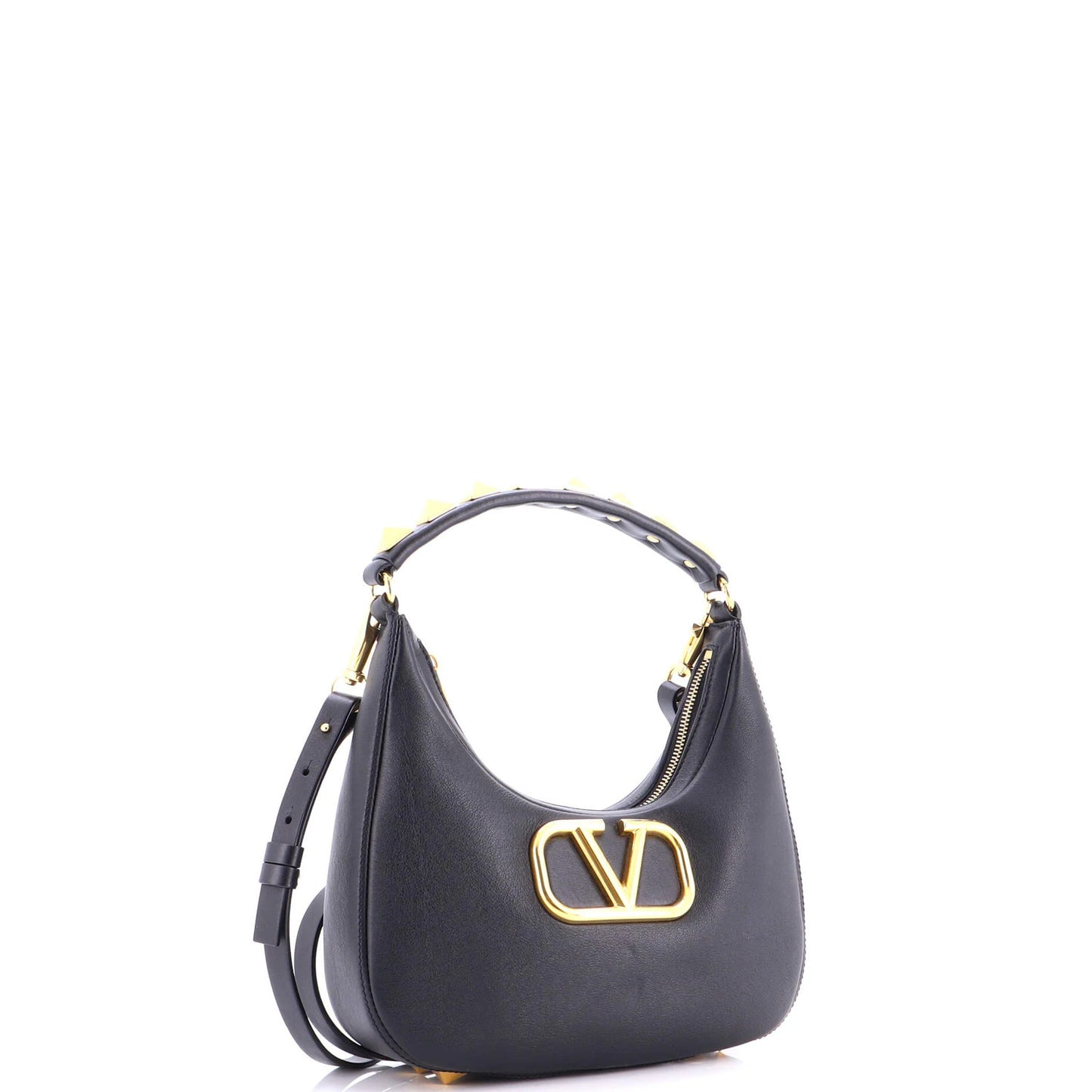 Valentino Garavani Stud Sign Zip Hobo Leather