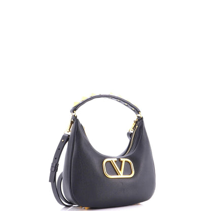 Valentino Garavani Stud Sign Zip Hobo Leather