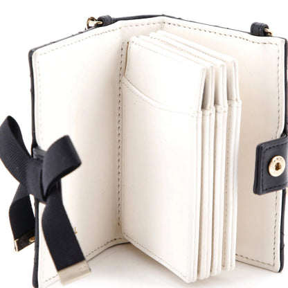 Lambskin Chanel CC Book Card Holder with Chain Quilted