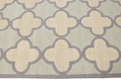 Cream & Mauve Trellis Design 5X8 Hand-Tufted