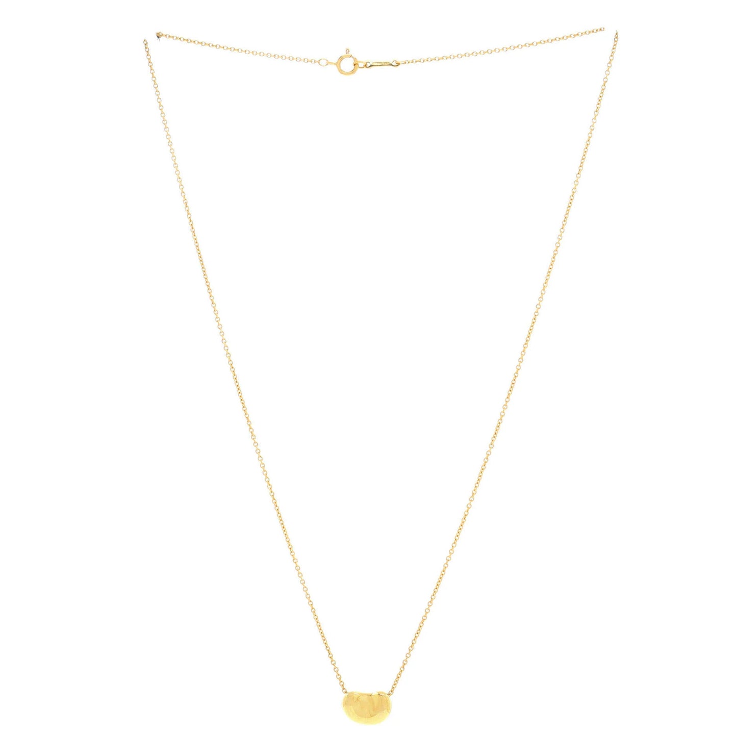 Tiffany & Co. Elsa Peretti Bean Pendant Necklace 18K Yellow Gold 11Mm
