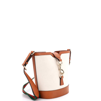 Gucci Web Ophidia Bucket Bag Canvas With Leather Mini