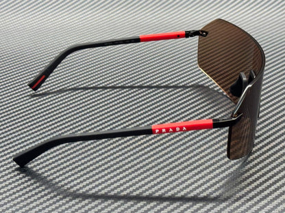 PRADA LINEA ROSSA PS B50S 1BO20D Black Solid Brown Men's 70 mm Sunglasses