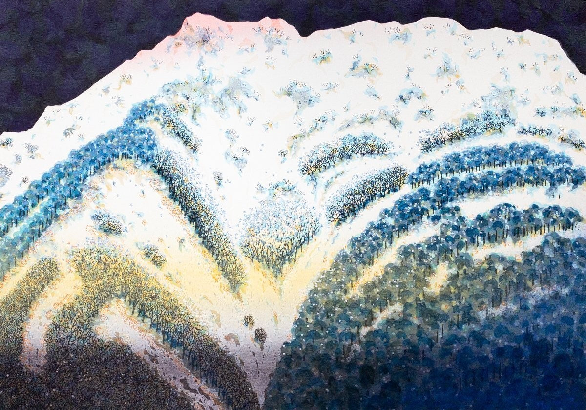 Munenori Makino Snow Peaks 1993 Japanese Woodblock Print Ed.165/250 Signed