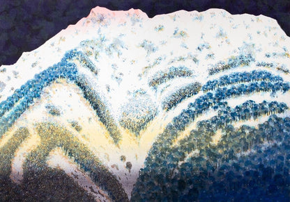 Munenori Makino Snow Peaks 1993 Japanese Woodblock Print Ed.165/250 Signed