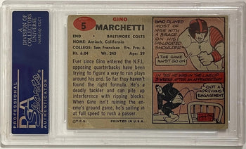 Gino Marchetti Autographed 1957 Topps Card #5 (Psa)