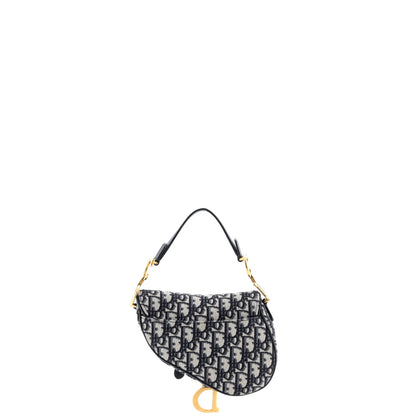 Christian Dior Saddle Handbag With Strap Oblique Canvas Mini