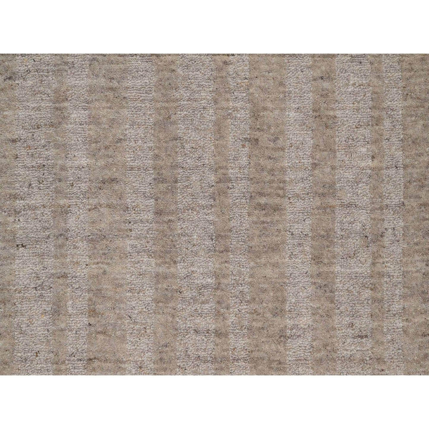 2'6"X8' Brown Natural Wool Salt And Pepper Effect Hand Loomed Runner Rug