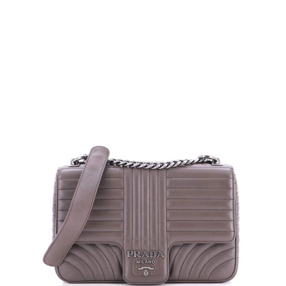 Prada Chain Flap Shoulder Bag Diagramme Quilted Leather Medium