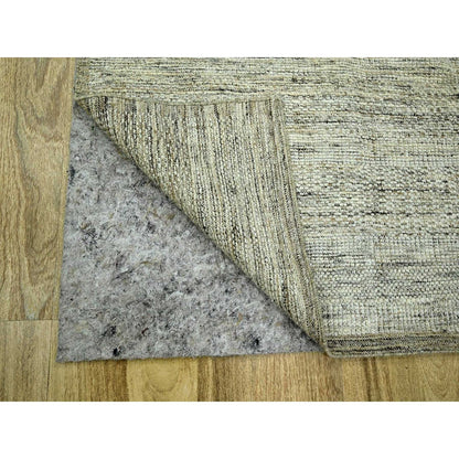 6'1"X9' Brown Pure Wool Rug Hand Knotted Oxidized Grass Design Oriental