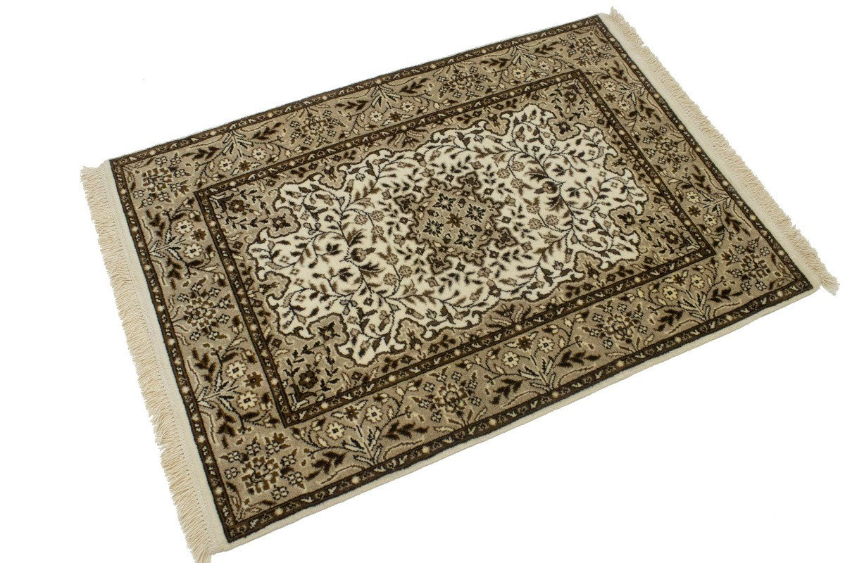 3X4 Handmade Small Classic Kirman Floral Rug Wool Oriental Area Decor Carpet