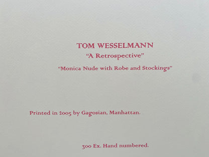 Tom Wesselmann Lithograph Handmade Coa Signed Op Numbered By Hand Ii