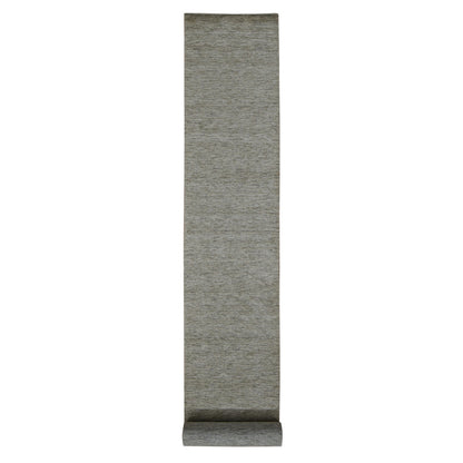 2'7"X18'2" Taupe Natural Colors Pure Wool Gabbeh Runner Hand Loomed Rug