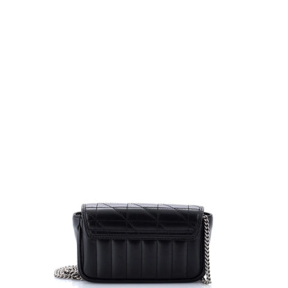 Gucci Gg Marmont Flap Bag Mixed Matelasse Leather Super Mini