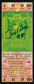 Jerry Rice HOF Signed/Auto Super Bowl XXIX Replica Full Ticket JSA 188038