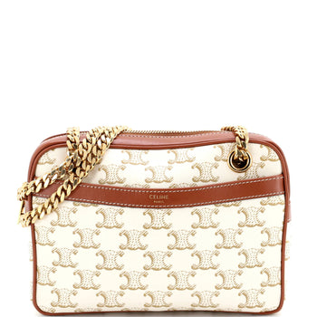 Celine Patapans Bag Triomphe Coated Canvas Small