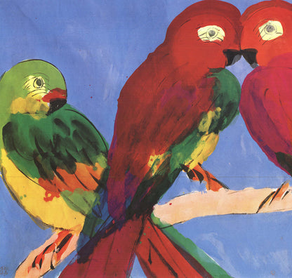 Walasse Ting Parrots " Poster Contemporary