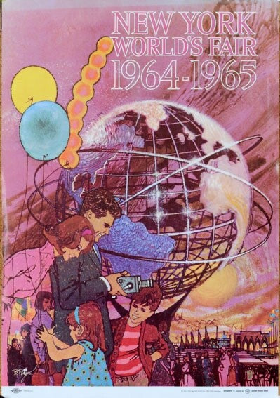 Bob Peak 1964 New York Worlds Fair Poster Original On Linen Excellent
