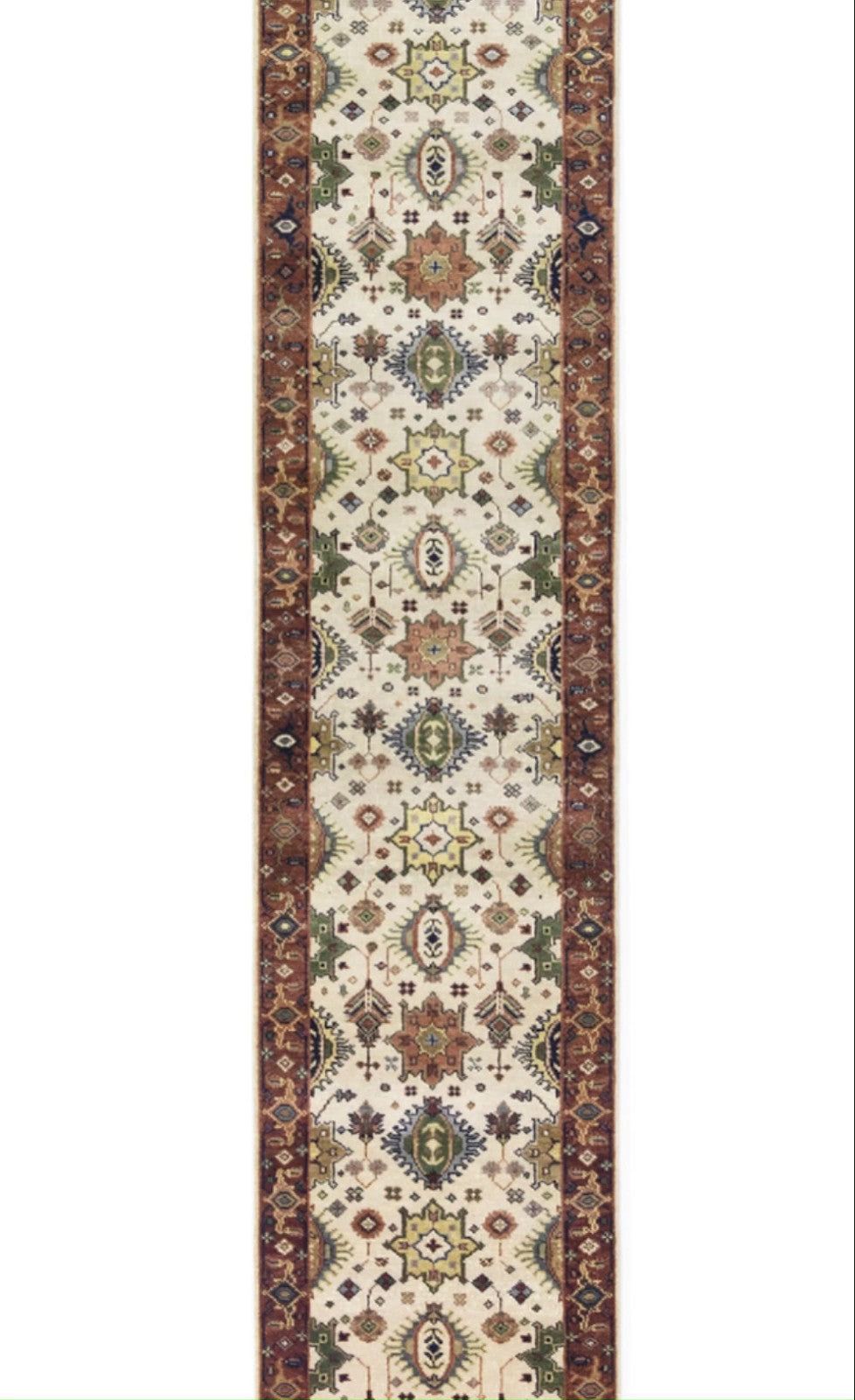 Oriental Karajeh Farmhouse Carpet Runner 3x14 ft Geometric Indo