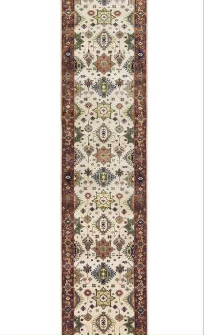 Oriental Karajeh Farmhouse Carpet Runner 3x14 ft Geometric Indo