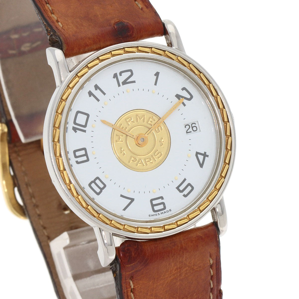 Leather HERMES Serie Watches Stainless Steel/