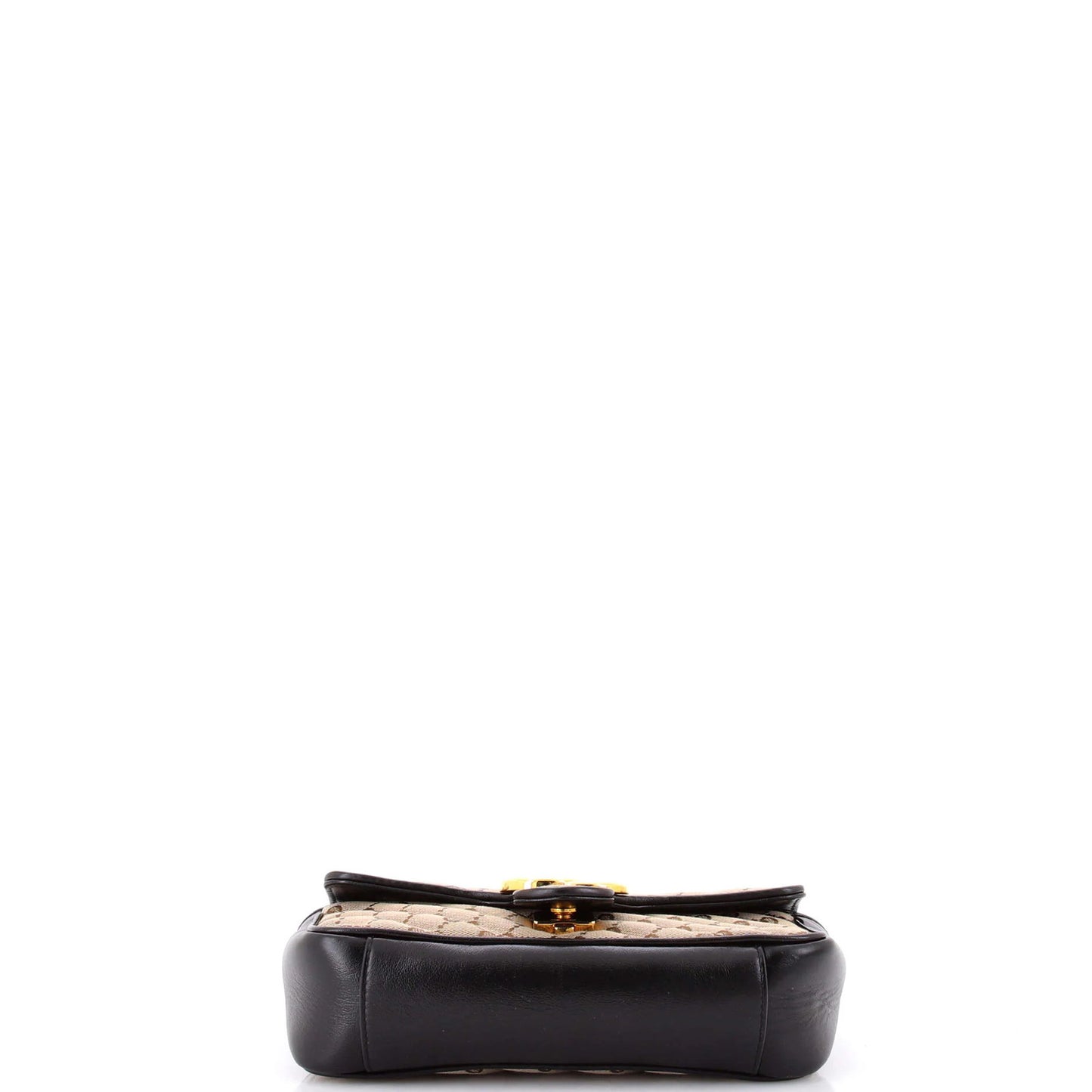 Gucci Gg Marmont Flap Bag Diagonal Quilted Gg Canvas With Leather Mini